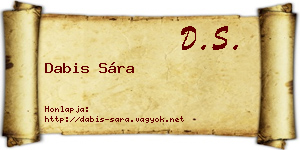 Dabis Sára névjegykártya